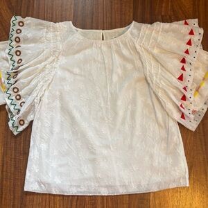 Burberry Children WHITE COTTON JACQUARD TOP